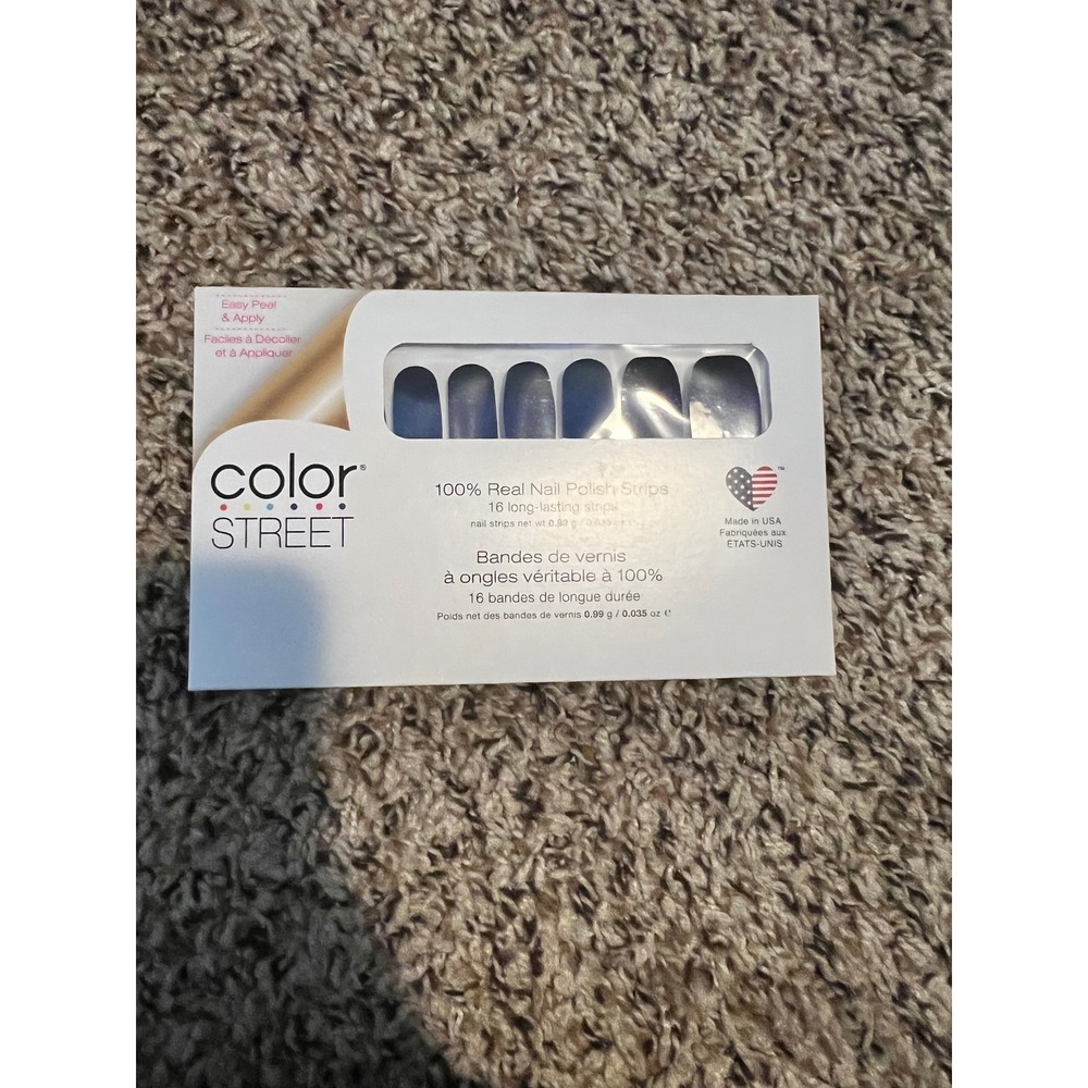 Color Street Midnight Shift Nail Polish Strip Blue Black Gradient Shimmer FDG374